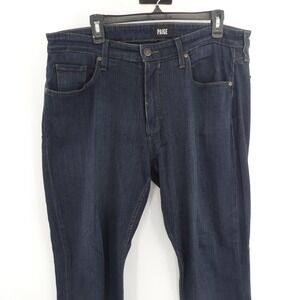 Paige Federal Jeans Mens 36 Dark Blue Straight Leg Made USA Stretch Denim 36x30